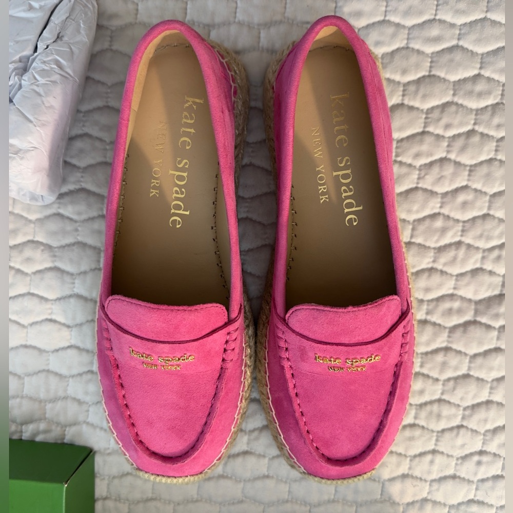 NWT Kate Spade Eastwell Espadrilles Suede/Jute Rhododendron Grove Size 9B - Picture 9 of 9